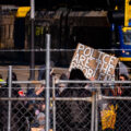 Protesters outside the Hennepin County Government Center on March 8th, 2021 during the Derek Chauvin murder trial.