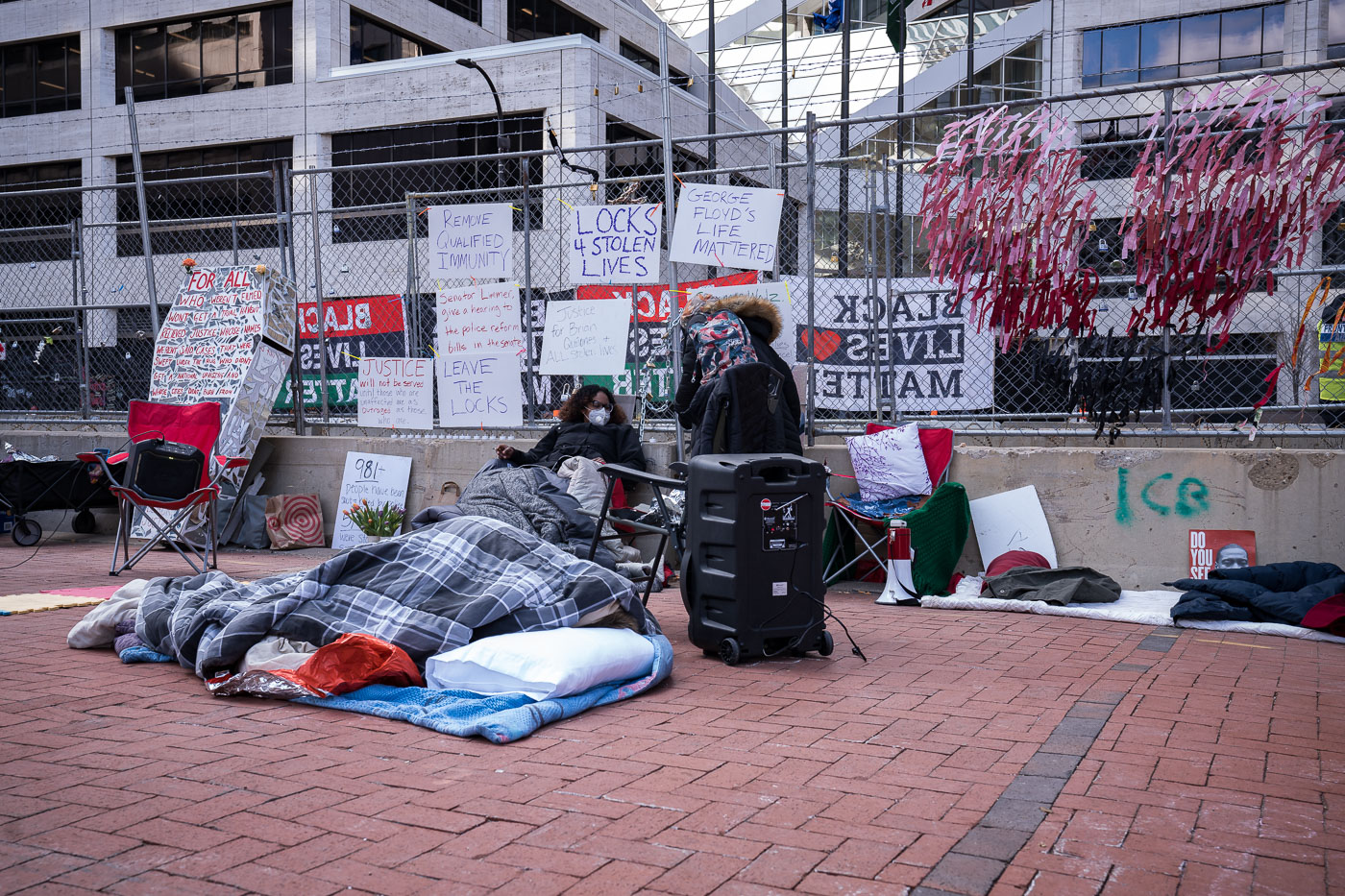 Protesters occupy courthouse property during George Floyd trial