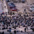 Protesters march through downtown Minneapolis during the Derek Chauvin murder trial. Chauvin was convicted in the murder of George Floyd.