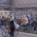 Protesters march around the Hennepin County Government Center demanding a fair jury selection process in the Derek Chauvin trial. Former Minneapolis Police Officer Derek Chauvin is accused of murdering George Floyd on May 25th, 2020.