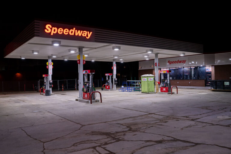 Speedway gas station reopens in Minneapolis 1 The Speedway gas station preparing to re-open after being rebuilt. The gas station burned during unrest over the May 2020 death of George Floyd.