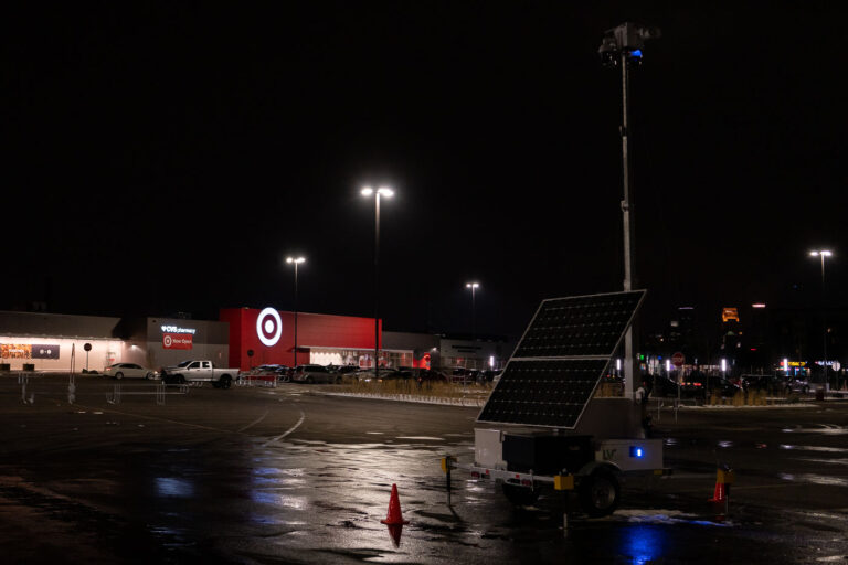 Surveillance camera at Minneapolis Target Store 4 A mobile surveillance camera at a Target parking lot in Minneapolis on March 16th, 2021.