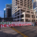 Protesters gathered outside the Hennepin County Government Center prior to the 8am start of the Derek Chauvin trial. Former Minneapolis Police Officer Derek Chauvin is charged in the murder of George Floyd on May 25th, 2020.