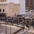 Thousands march the day before the start of jury selection in the Derek Chauvin murder trial. The former Minneapolis Police officer is charged with the murder of George Floyd on May 25th, 2020.