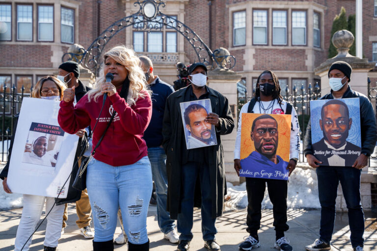 Toshira Garraway speaks outside Tim Walz's residence 2 Family members of victims of police violence speak out and seek justice.