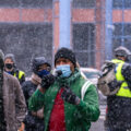 Toussaint Morrison speaking during a march during the Derek Chauvin murder trial in Minneapolis on March 15, 2021.