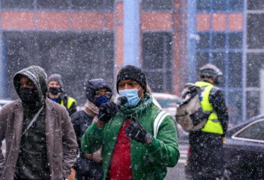 Toussaint Morrison speaking during a march during the Derek Chauvin murder trial in Minneapolis on March 15, 2021.