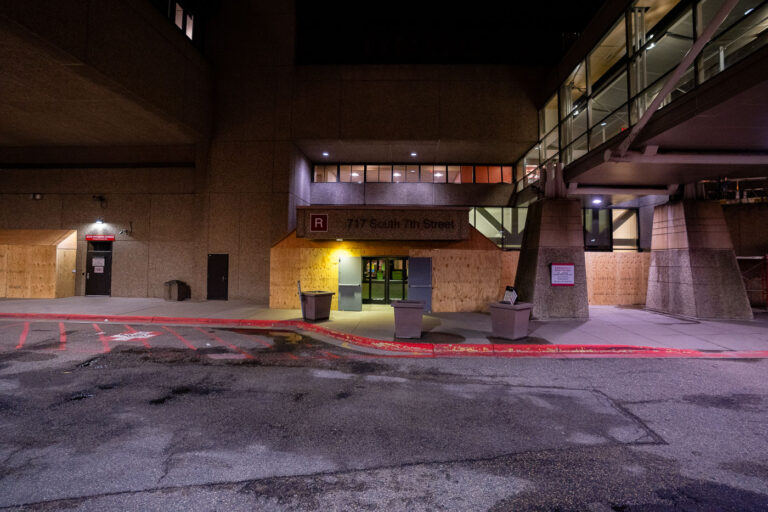 Boarded up windows at Hennepin County Medical Center 2 Boarded up windows at Hennepin County Medical Center during the Derek Chauvin murder trial.