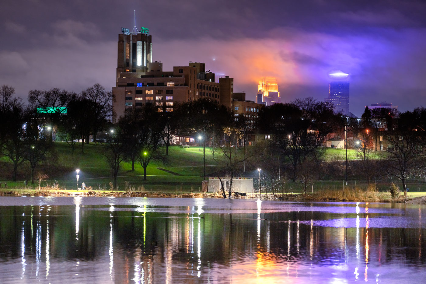 Cloudy skies over Powderhorn Park