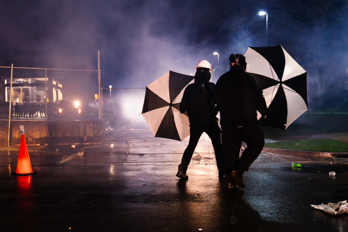 Protesters gather at the Brooklyn Center Police Department after 20-year old Daunte Wright was shot and killed by a Brooklyn Center Police on April 11th, 2020.