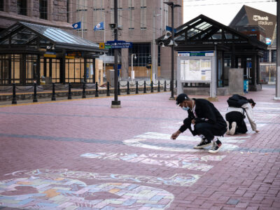 Minneapolis: BLM Mural Chalk Art at Hennepin County Government Center