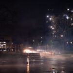 Fireworks and flash bangs in Brooklyn Center 4 Protesters gather at the Brooklyn Center Police Department after 20-year old Daunte Wright was shot and killed by a Brooklyn Center Police on April 11th, 2020.
