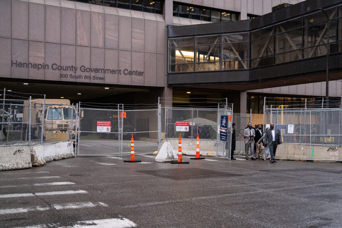 George Floyd's family leaves the Hennepin County Government Center in downtown Minneapolis.