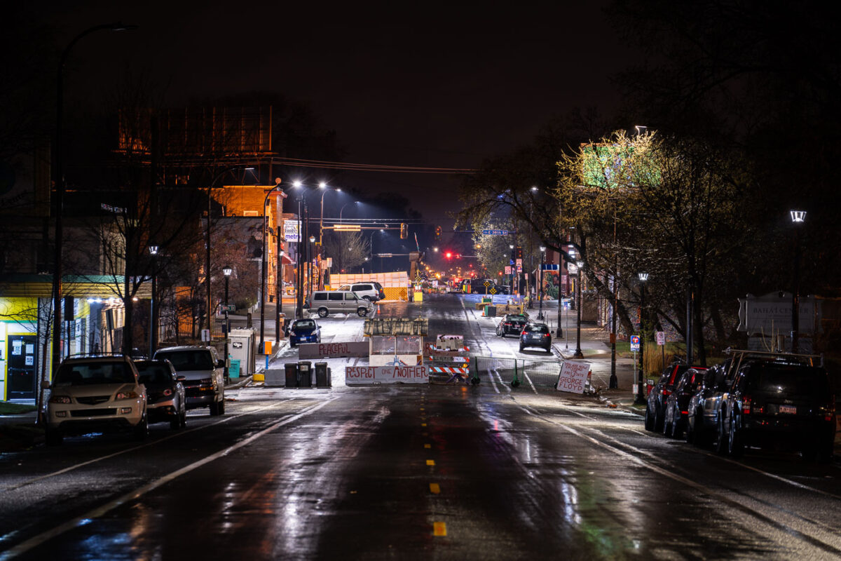 George Floyd Square as seen from Chicago Ave.