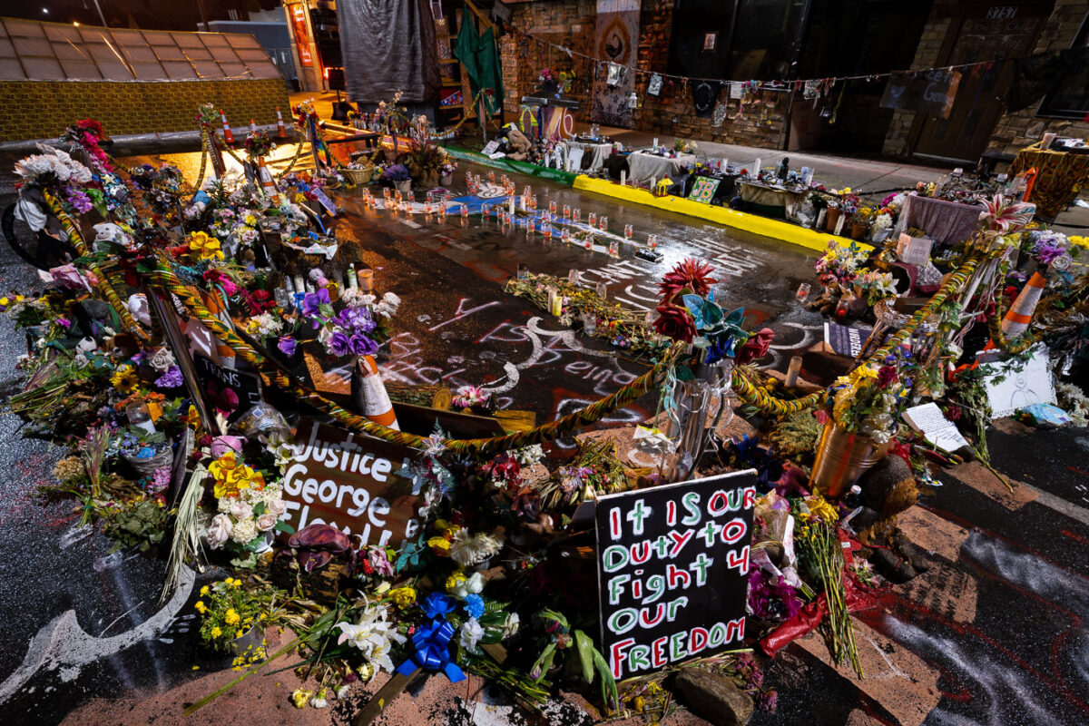 The George Floyd Memorial at George Floyd Square.