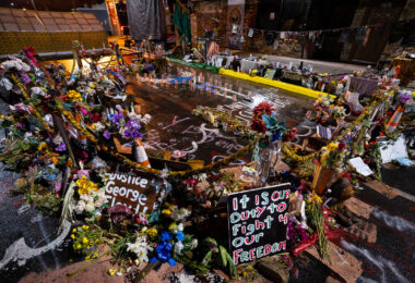 The George Floyd Memorial at George Floyd Square.
