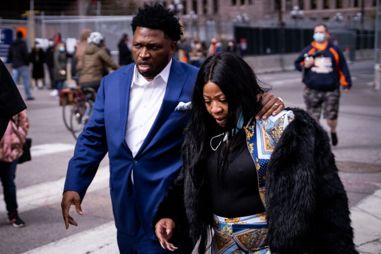 George Floyd's family leaves courthouse following verdict 3 Roxie Washington, the mother of George Floyd’s daughter Gianni, leave the Hennepin County Government Center after Derek Chauvin was found guilty on all charges in the death of George Floyd.