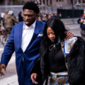 Roxie Washington, the mother of George Floyd’s daughter Gianni, leave the Hennepin County Government Center after Derek Chauvin was found guilty on all charges in the death of George Floyd.