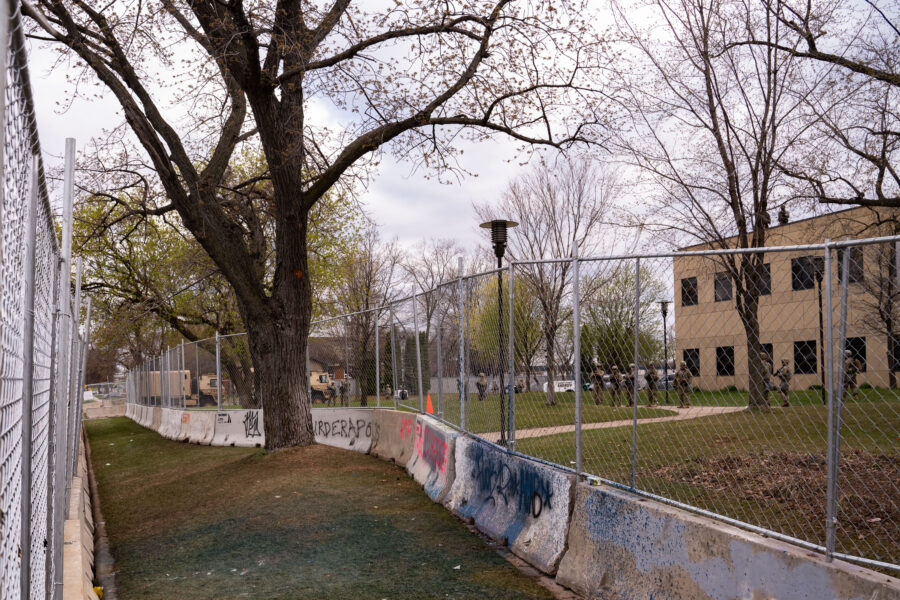 Brooklyn Center Police Station Secured with Fencing and National Guard