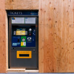 A Metro Transit ticket machine on Marquette Ave during the Derek Chauvin murder trial.