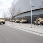 The National Guard guarding Allianz Field in St. Paul. The National Guard has been deployed as part of "Operation Safety Net" during the Derek Chauvin murder trial.