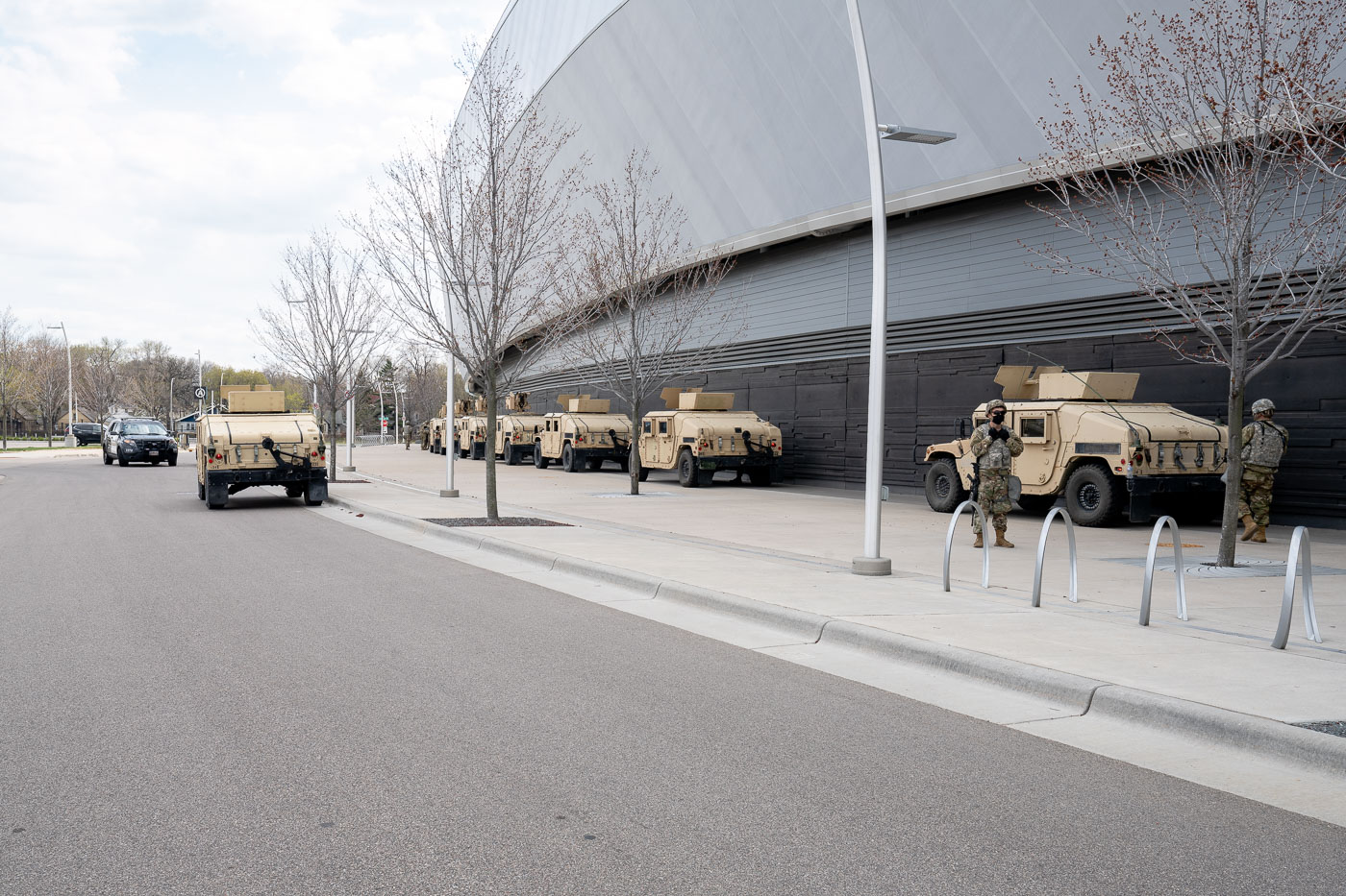 Minnesota National Guard outside Allianz Field in St Paul