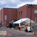 The National Guard at the fortified St. Paul Police Western District station.