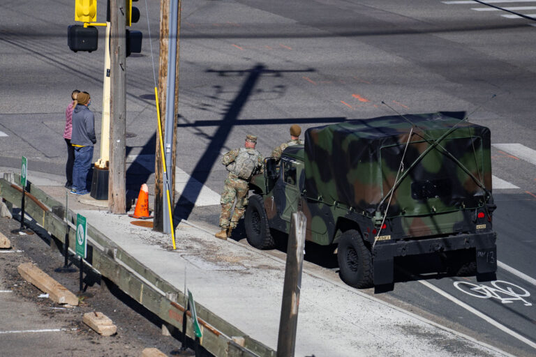 National Guard on Washington Ave during Chauvin Trial 1 National Guardsmen stationed in the North Loop during the Derek Chauvin murder trial.