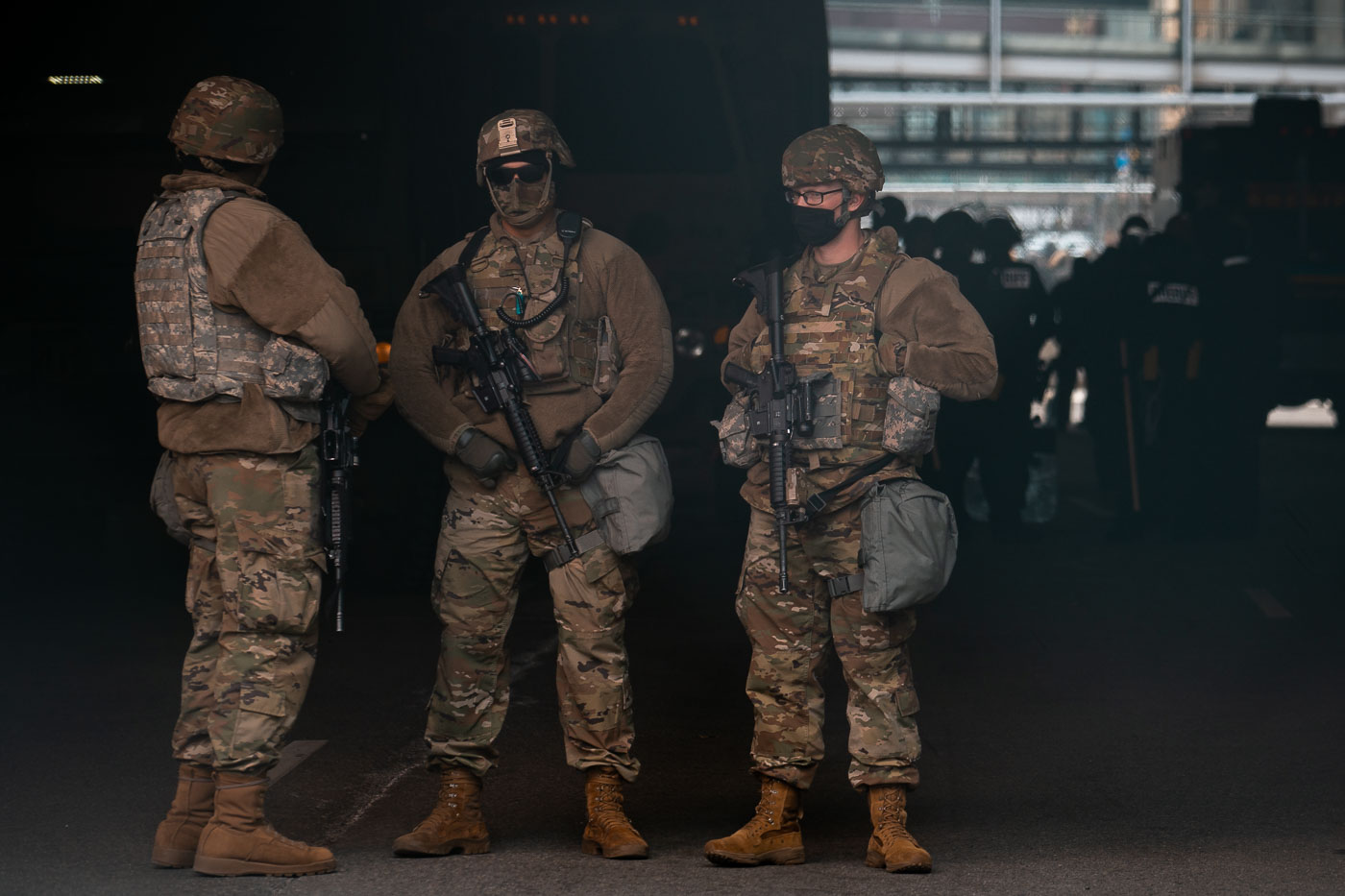 National Guard outside courthouse during Chauvin trial