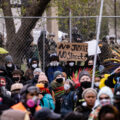 The community protests outside the Brooklyn Center Police Department after the death of 20-year old Daunte Wright. Wright was shot and killed by Brooklyn Park Police officer Kim Potter during a traffic stop on April 11th.