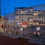Security fencing around the Hennepin County Government Center.