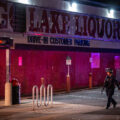 Armed police patrolling Uptown Minneapolis during possible unrest over the death of Daunte Wright.