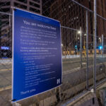 Signage around the courthouse during the Chauvin trial.