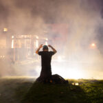 Protester gets tear gassed in Brooklyn Center 2 Protesters gather at the Brooklyn Center Police Department after 20-year old Daunte Wright was shot and killed by a Brooklyn Center Police on April 11th, 2020.