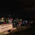 Protesters arrive at the Brooklyn Center Police Department shortly after Daunte Wright was shot and killed by Brooklyn Center Police Officer Kim Potter.