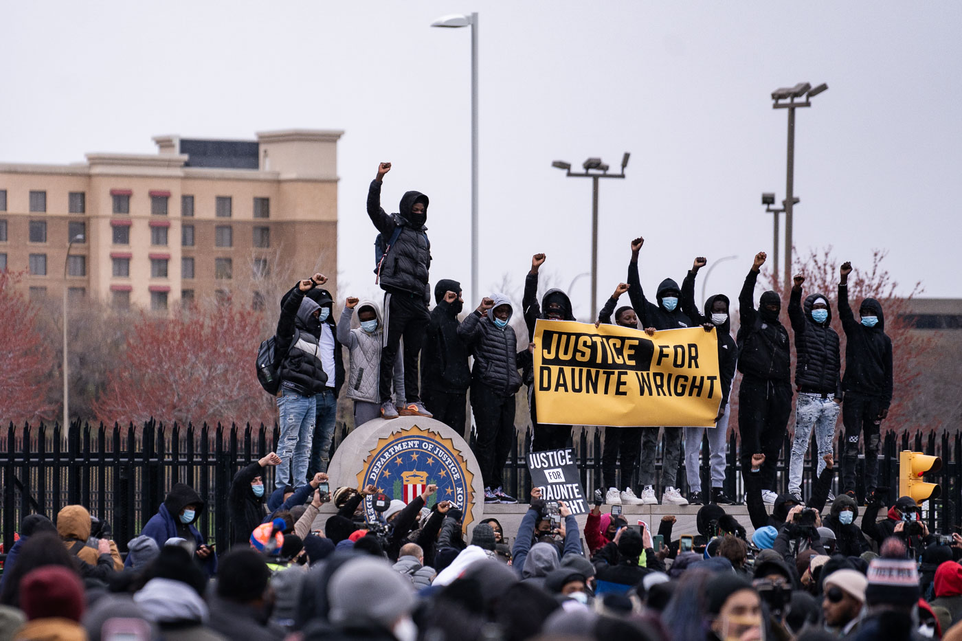 Protesters at FBI offices in Brooklyn Center