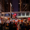 Protesters march through downtown Minneapolis starting at ending at the courthouse that's holding the Derek Chauvin murder trial.