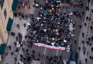 On the day the Derek Chauvin murder trial was handed over to the jury hundreds marched through downtown Minneapolis continuing the year long protests asking for justice.