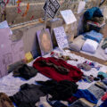 Supplies made available as temperatures drop inside the Government Center fencing where protesters have been occupying the space 24/7.