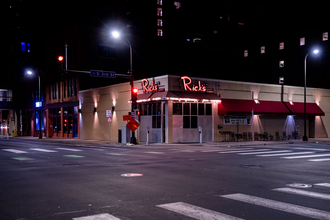 Rick's Cabaret behind boards