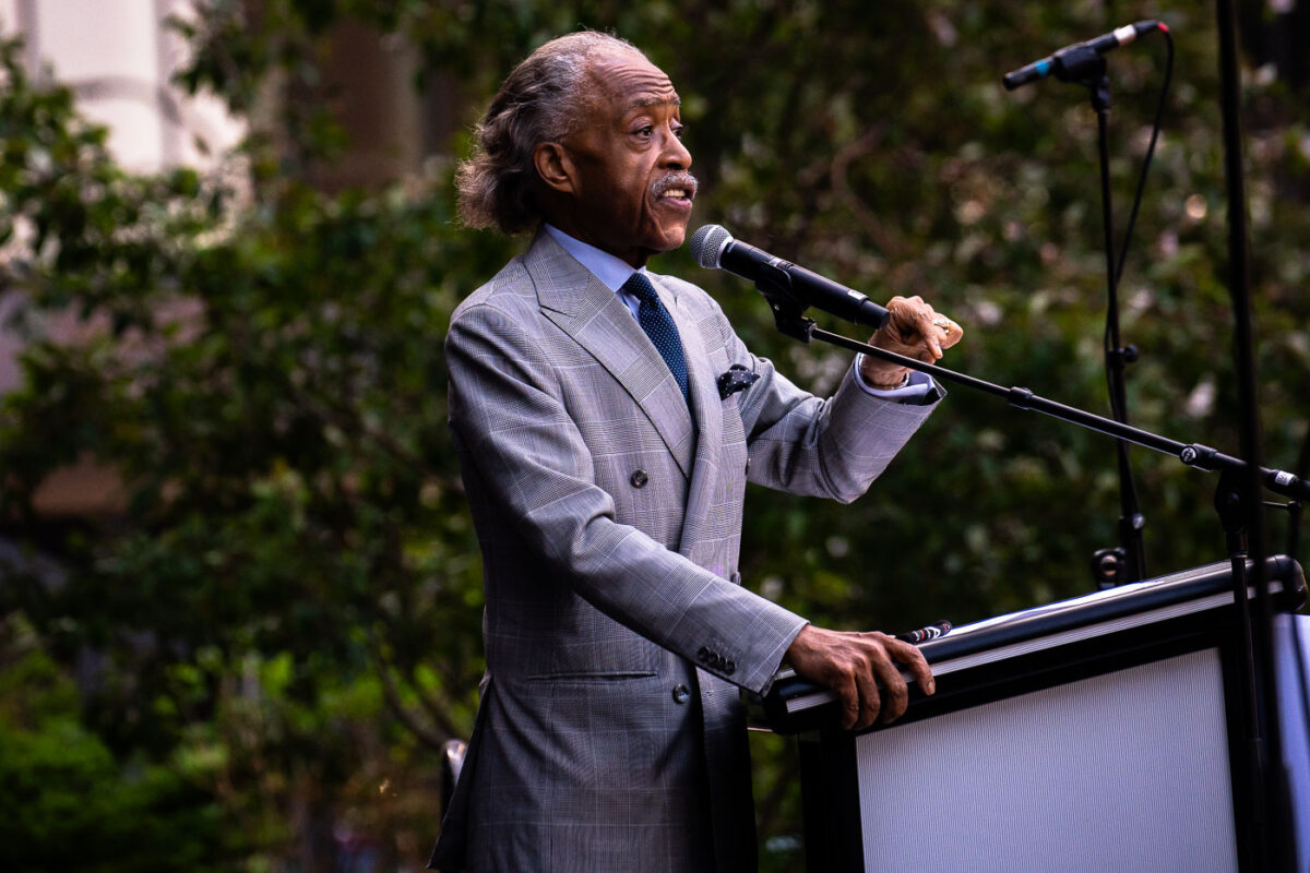 Al Sharpton speaks at a George Floyd Remembrance Rally in downtown Minneapolis as the 1-year anniversary of his murder nears.