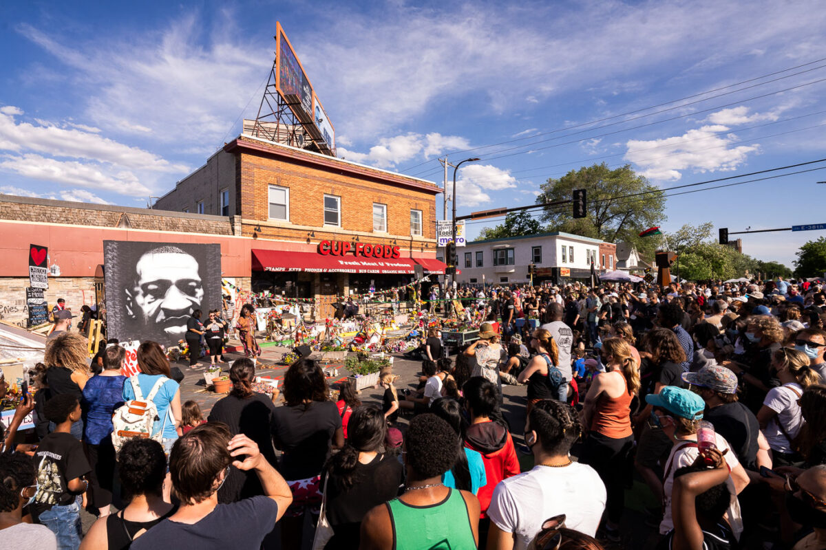 Community gathered at George Floyd Square on the 1-year anniversary of his George Floyd's murder.