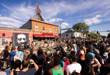 Community gathered at George Floyd Square on the 1-year anniversary of his George Floyd's murder.