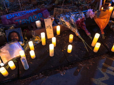 George Floyd Square Memorial: Victims' Names on Candles