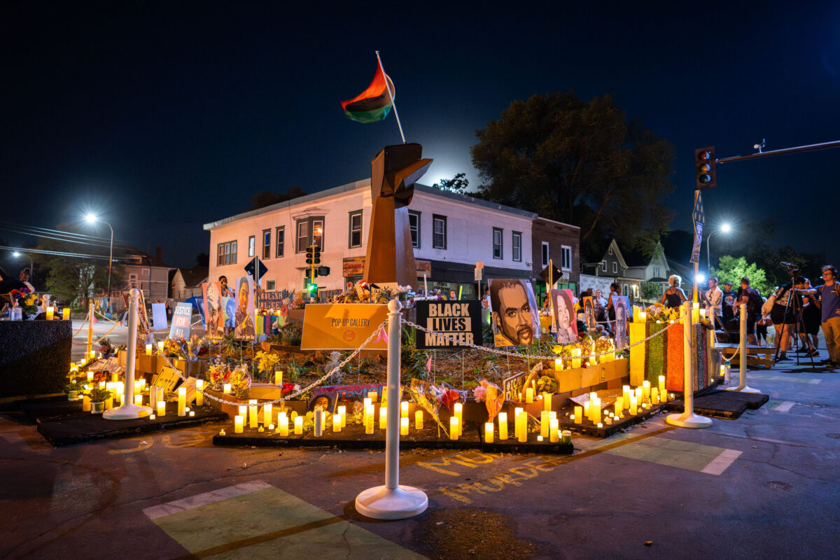 George Floyd Square Rise and Remember candles