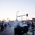 Food being grilled at Rise and Remember 2021 at George Floyd Square. The event is held on the anniversary of George Floyd's murder at George Floyd Square in Minneapolis.