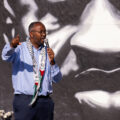 Jaylani Hussein(CAIR-MN) speaks at 38th and Chicago (George Floyd Square) on the 1-year anniversary of George Floyd’s murder.