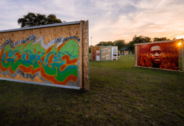 Save the Boards to Memorialize the Movement exhibited 87 of the almost a thousand boards they've saved at Phelps Park, next to George Floyd Square.