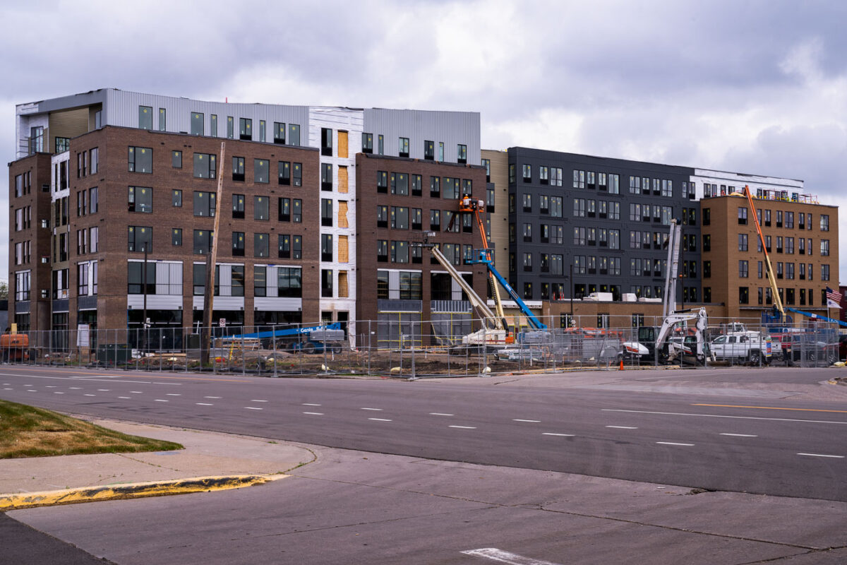 Progress being made at the apartment building that was burned down mid-construction during the May 2020 riots.