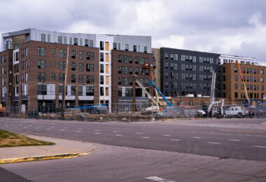 Progress being made at the apartment building that was burned down mid-construction during the May 2020 riots.